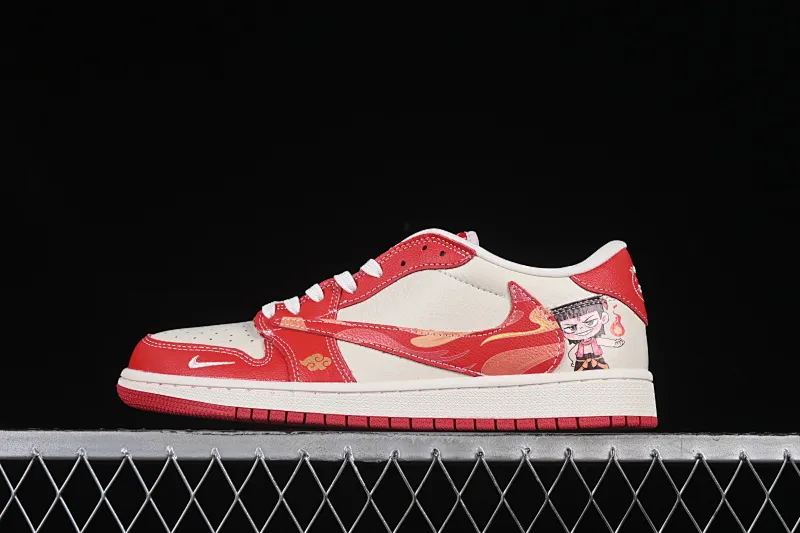 All categories Air Jordan Jordan series basketball shoes Air Jordan 1 Low high-end customized low-top sneakers Travis Scott x Fragment Design x Air Jordan 1 Low OG SP AJ1 Qiao 1 Nezha joint magic pill low-top cultural casual sneakers XS2025-088